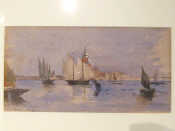 Appraisal: Venice Bay with Boats' Indistinct monogram Dated Watercolour x mm