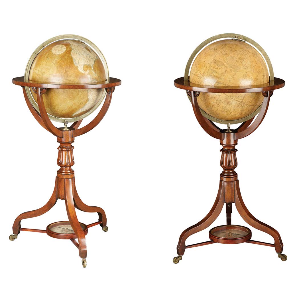 Appraisal: Pair of Early Victorian Smiths Terrestrial and Celestial Globes on