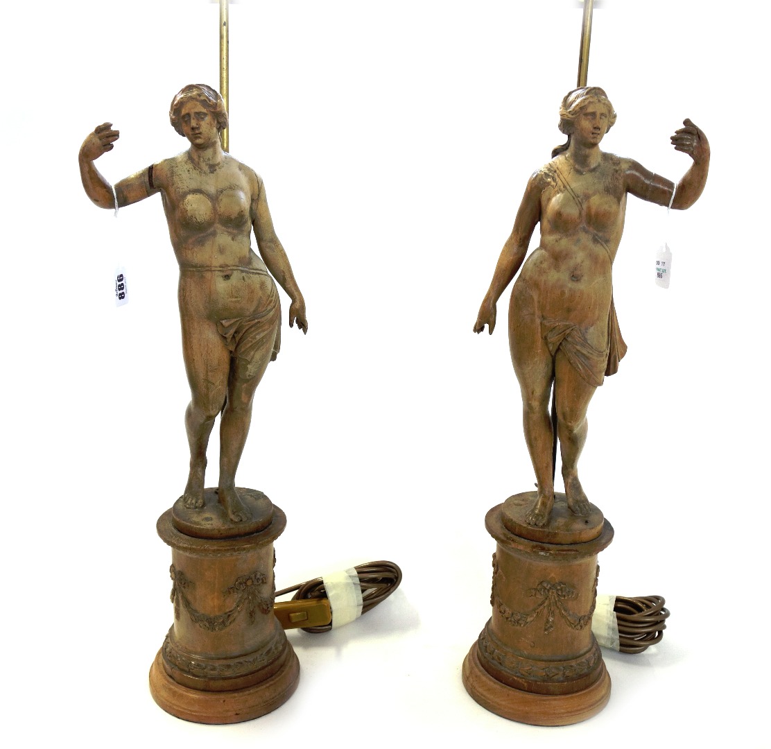 Appraisal: A pair of carved beechwood figures of Venus late th