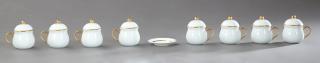 Appraisal: Set of Eight White Porcelain Pots du Creme Cups Set