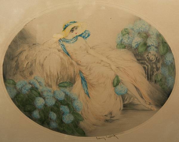 Appraisal: Louis Icart French - Hydrangeas H C amp I Etching