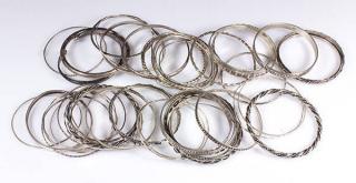 Appraisal: Collection of silver bangle bracelets Collection of silver bangle bracelets