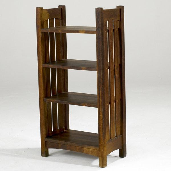 Appraisal: L J G STICKLEY Magazine stand with slatted sides and