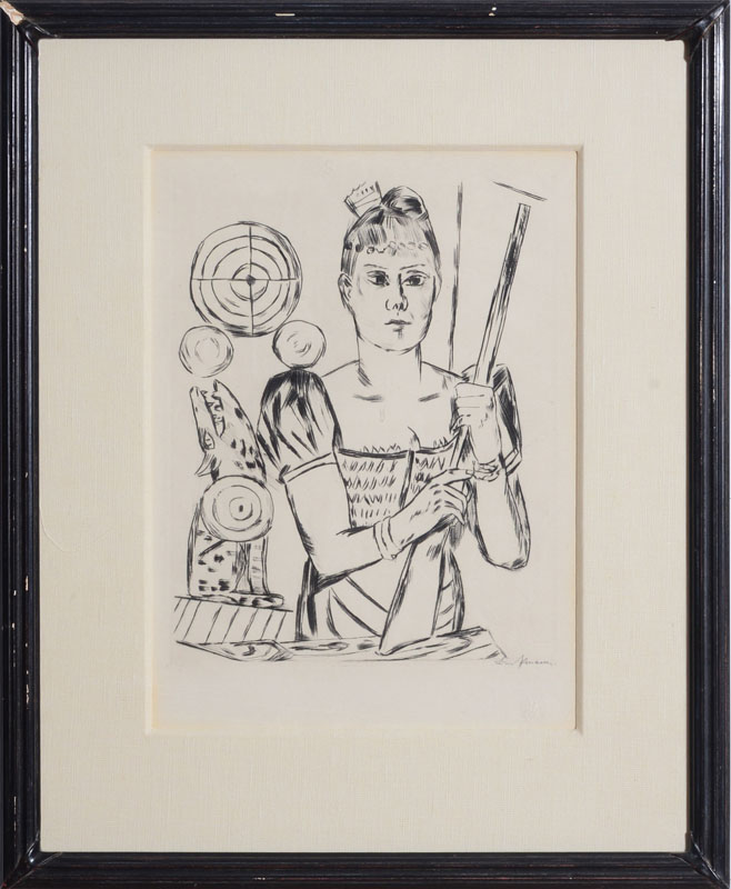 Appraisal: MAX BECKMANN - SHOOTING GALLERY SCHIESSBUDE FROM JAHRMARKT Drypoint on