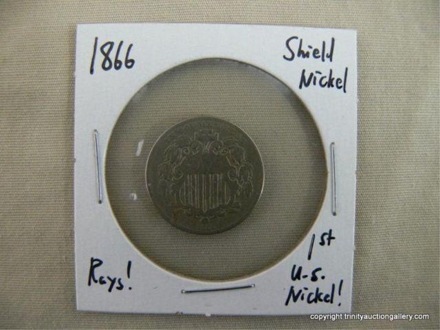 Appraisal: Shield Nickel Cent Coin with Rays - st U S