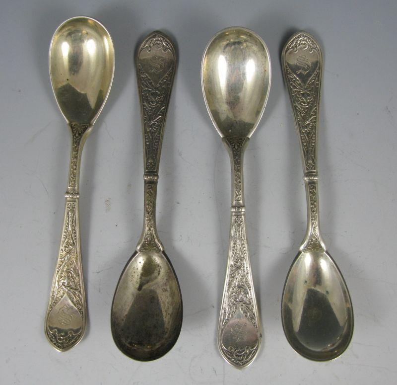 Appraisal: Set of Four Gorham Sterling Egg Spoons in the Raphael