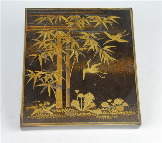 Appraisal: JAPANESE LACQUER WRITING BOX with fitted interior the interior fitted