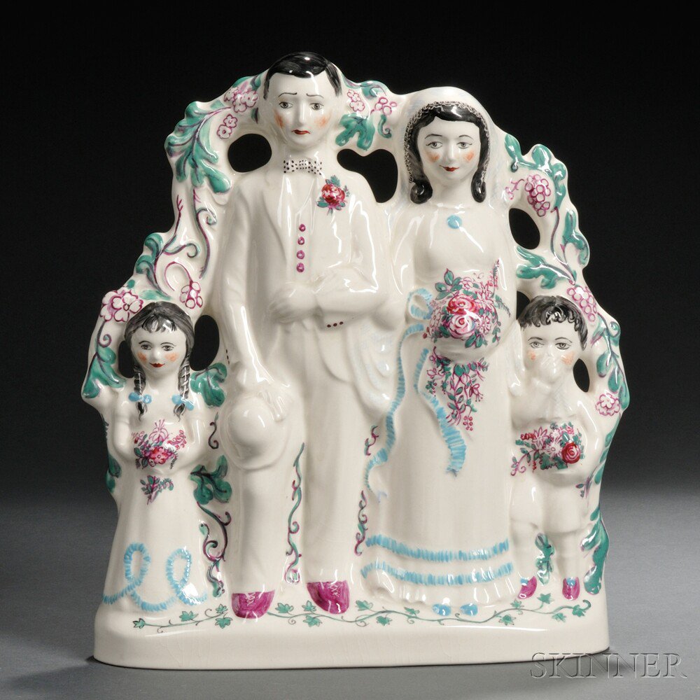 Appraisal: Wedgwood Queen's Ware Bridal Group England c modeled by Arnold