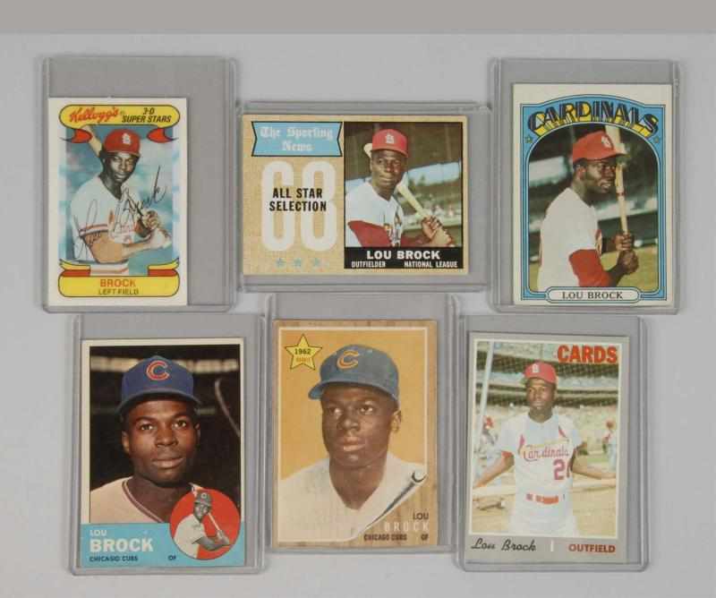 Appraisal: Lot of Lou Brock Baseball Cards Description Topps and Kelloggs