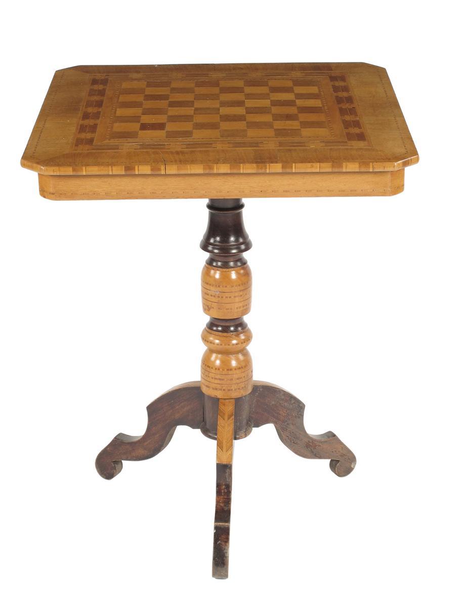 Appraisal: A th century continental walnut and parquetry games table