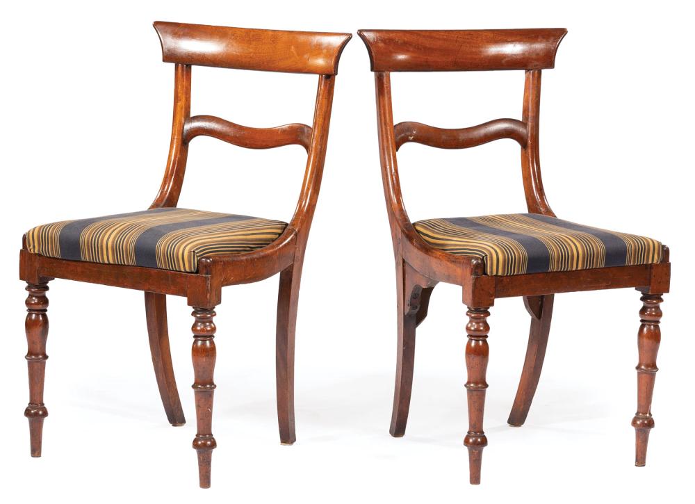 Appraisal: Six William IV Cherrywood Dining Chairs shaped tablet crest slat