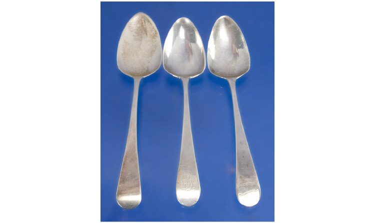 Appraisal: Silver Georgian teaspoons in total Hallmark London makers mark AB