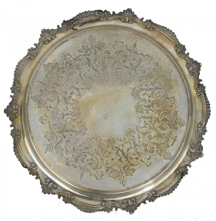 Appraisal: AN EDWARD VII SALVER engraved with grapevines in rococo border