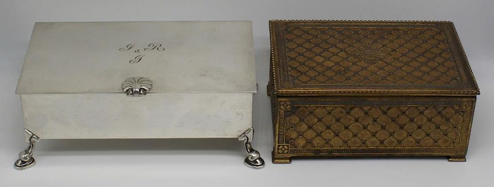 Appraisal: STERLING Grouping of Tiffany Decorative Boxes Includes a sterling Tiffany