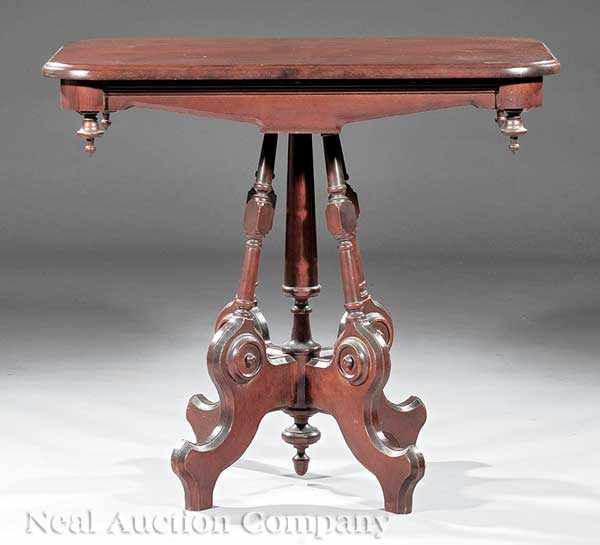 Appraisal: An Antique American Carved Walnut Side Table late th c