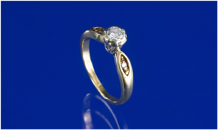 Appraisal: ct Gold Diamond Ring Ladies Single Stone Diamond Solitaire Diamond