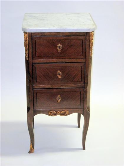 Appraisal: Louis XV style gilt metal mounted mahogany commode The shaped