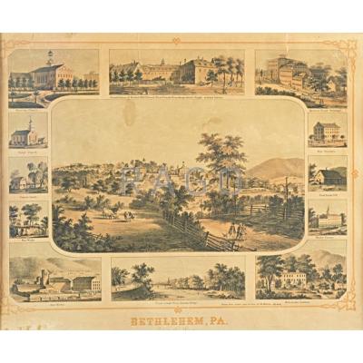 Appraisal: VIEWS OF BETHLEHEM PENNSYLVANIA th th C Two prints From