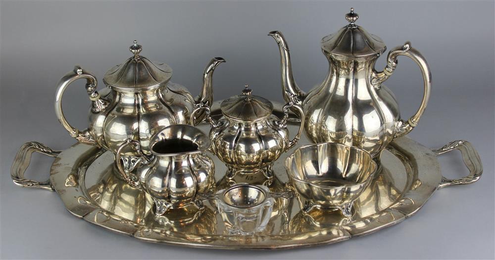 Appraisal: MEXICAN STERLING SILVER SIX-PIECE TEA AND COFFEE SERVICE WITH MATCHING