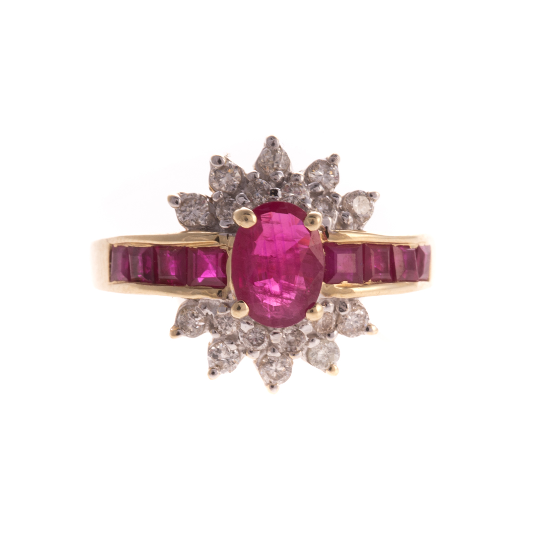 Appraisal: A Lady's K Ruby and Diamond Ring K yellow gold