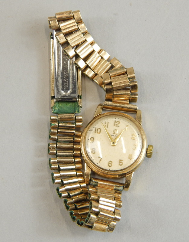 Appraisal: A ladies Omega wristwatch the watch head yellow metal stamped