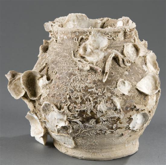 Appraisal: Original shipwreck artifact Complete earthenware jar recovered from unknown shipwreck