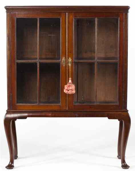 Appraisal: Queen Anne Style Cabinet on Stand th century mahogany and