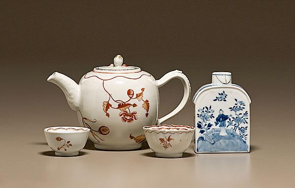 Appraisal: CHINESE EXPORT TEA WARES ca - Four pieces including a