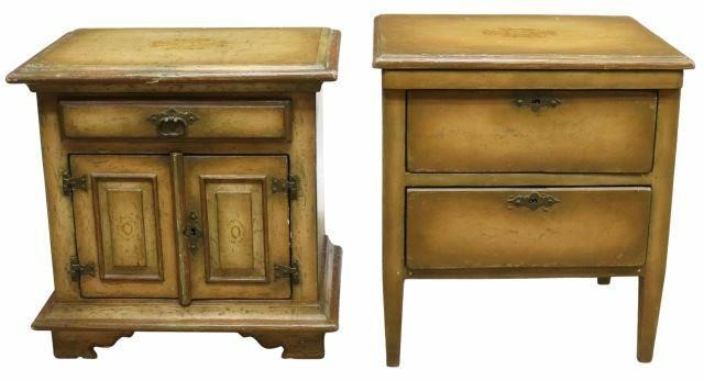 Appraisal: lot of Brazilian bedside cabinets th c both having worn