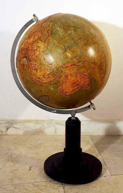 Appraisal: Globe Library geographical globe with upstanding hightened mountain areas with