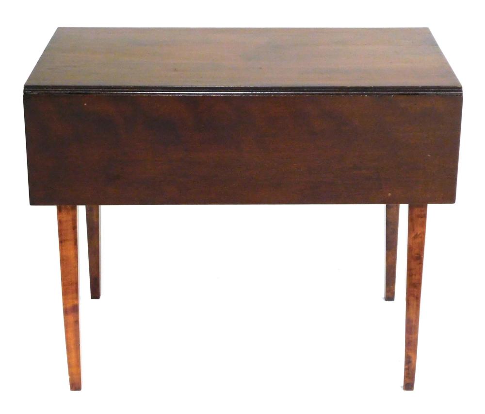 Appraisal: American Pembroke Table th C mahogany stained birch single drawer