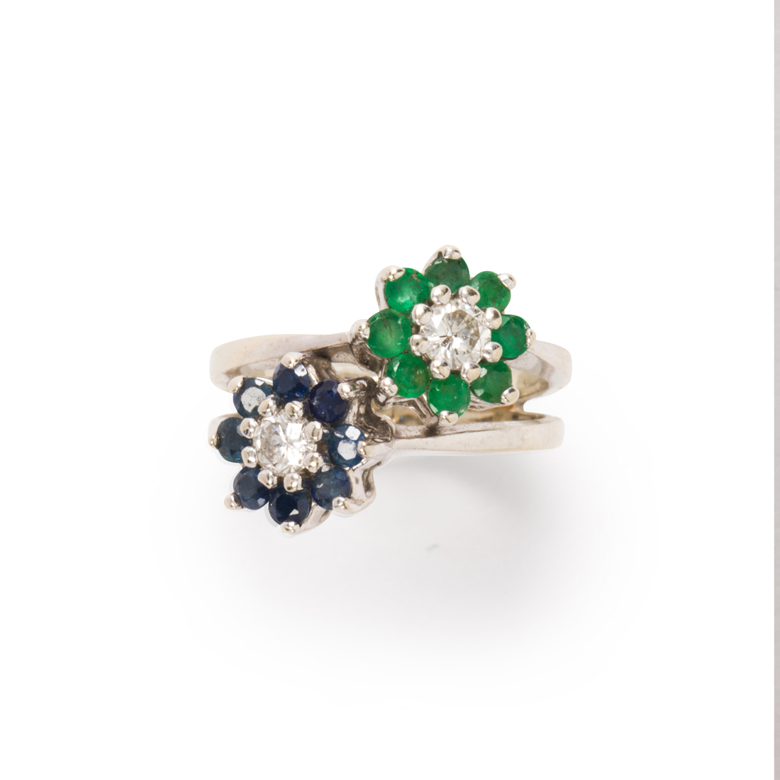 Appraisal: A GEMSTONE AND FOURTEEN KARAT WHITE GOLD RING A gemstone