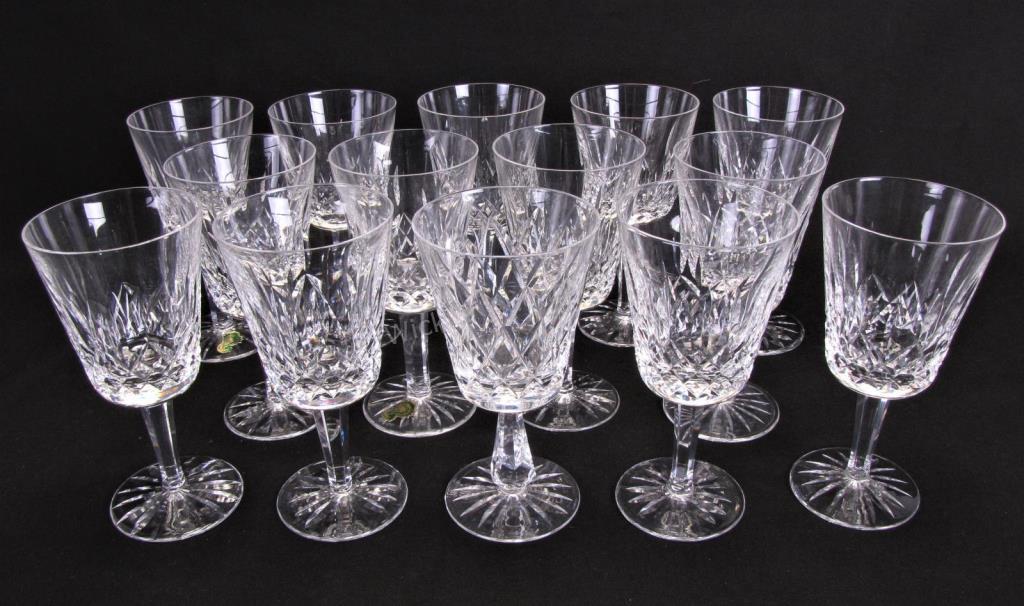 Appraisal: Set of Waterford Crystal 'Lismore' Water Goblets total two with