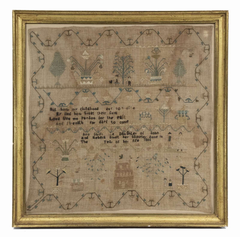 Appraisal: EARLY TH C PHILADELPHIA SAMPLER SWIFT FAMILY Sampler of Ann