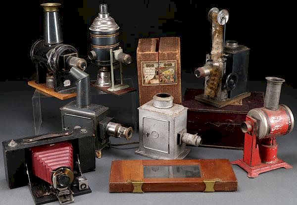 Appraisal: A GROUP OF SIX VINTAGE MAGIC LANTERNS A GROUP OF