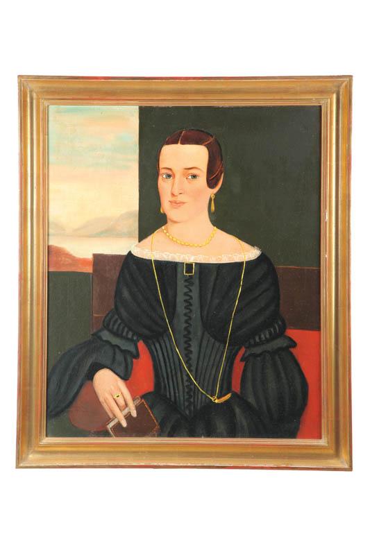 Appraisal: PORTRAIT OF A SEATED WOMAN AMERICAN MID TH CENTURY Oil