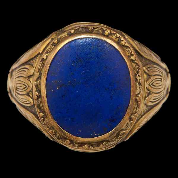 Appraisal: k Lapis Lazuli Gentleman's Signet Ring k yellow gold and