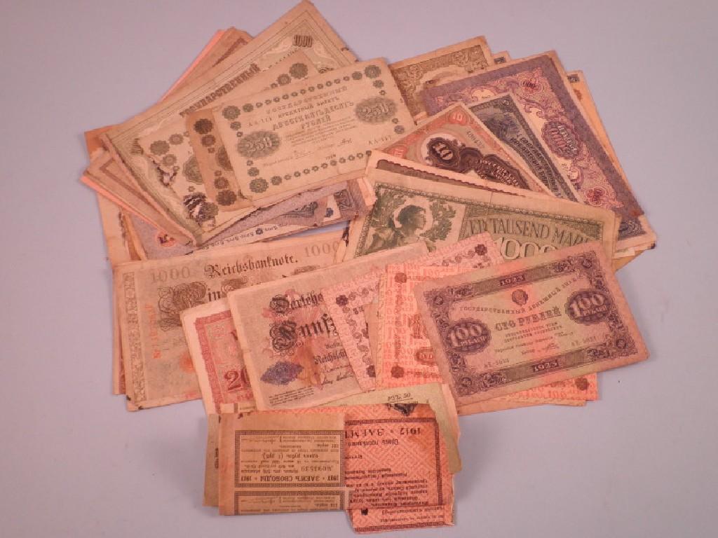 Appraisal: A quantity of Polish and Russian bank notes