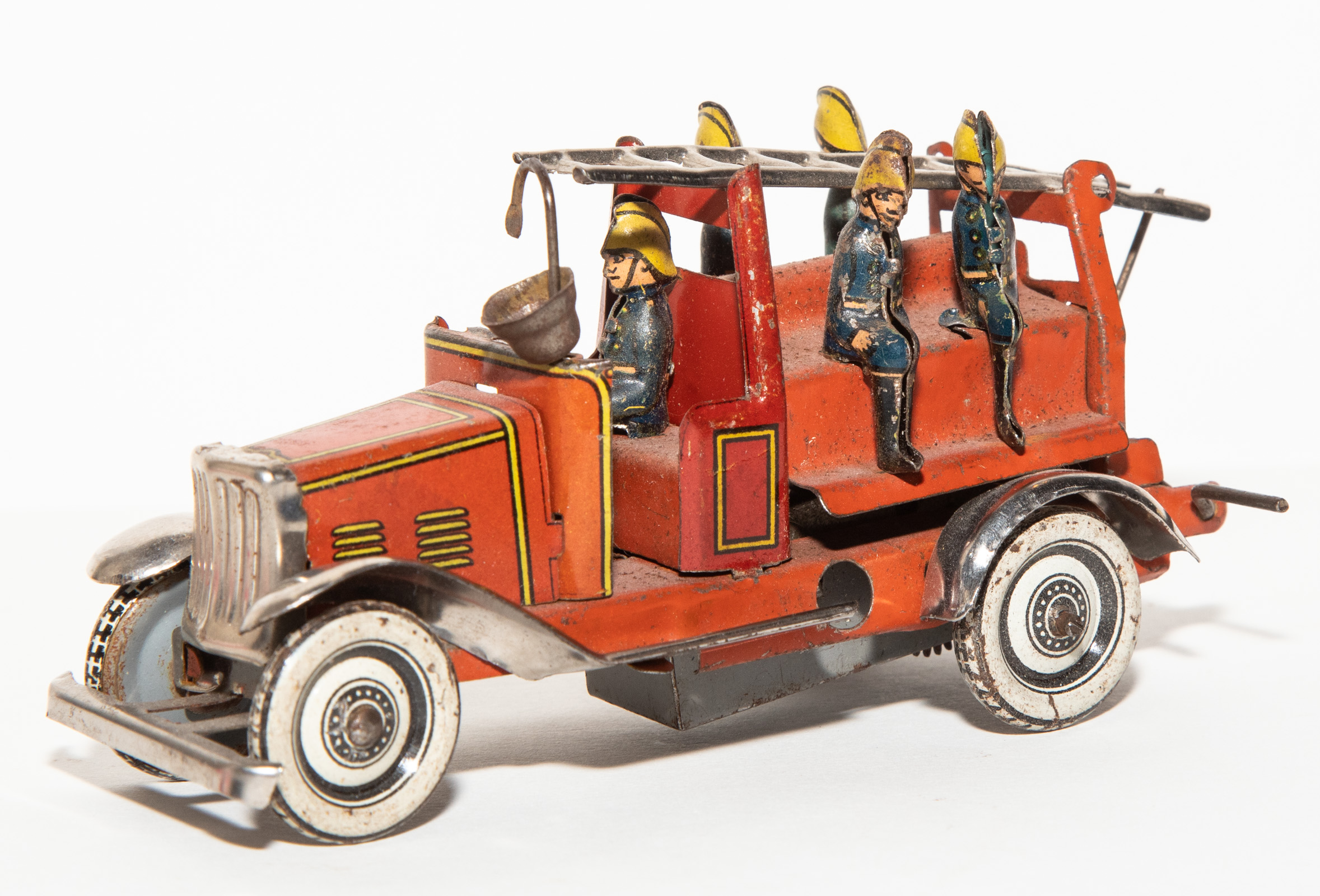 Appraisal: GERMAN WINDUP LADDER FIRE TRUCK PENNY TOY Circa Having wind