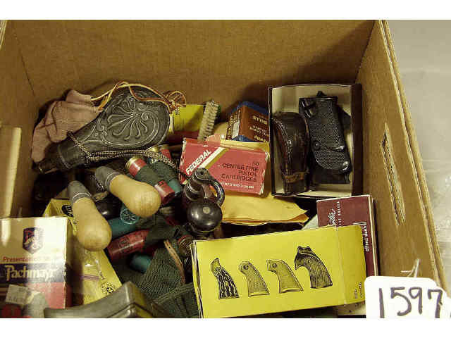 Appraisal: Box lot of ammo and reloading supplies Estimate -