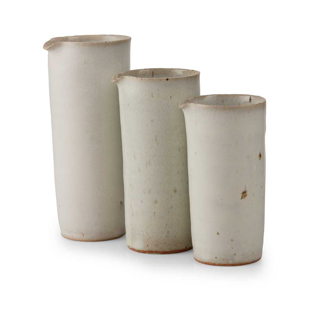 Appraisal: RUPERT SPIRA BRITISH - THREE POURING VESSELS each impressed artist's