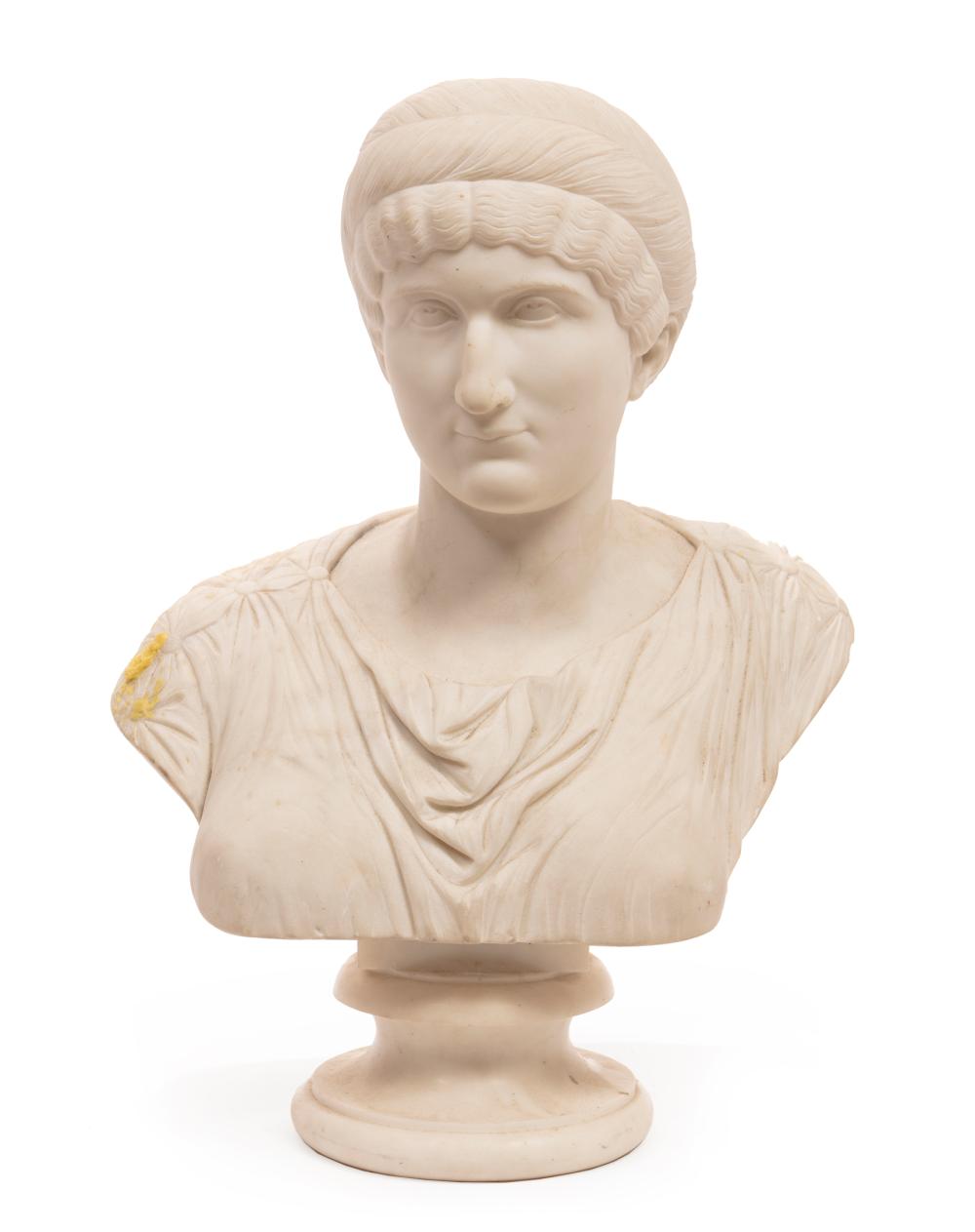 Appraisal: Carved Marble Classical Bust of Seated Agrippina after the antique