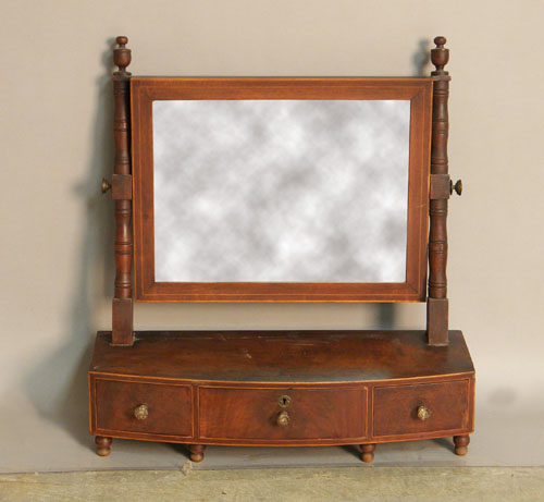 Appraisal: Philadelphia mahogany Sheraton shaving mirror ca with a bow front