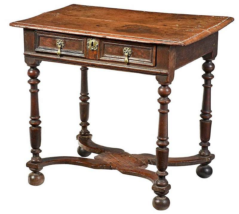 Appraisal: A Rare William and Mary Oak Dressing Table British -