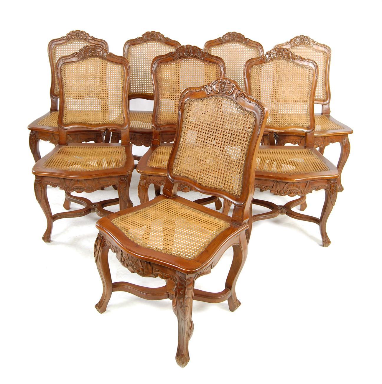 Appraisal: A set of eight French mahogany dining chairs