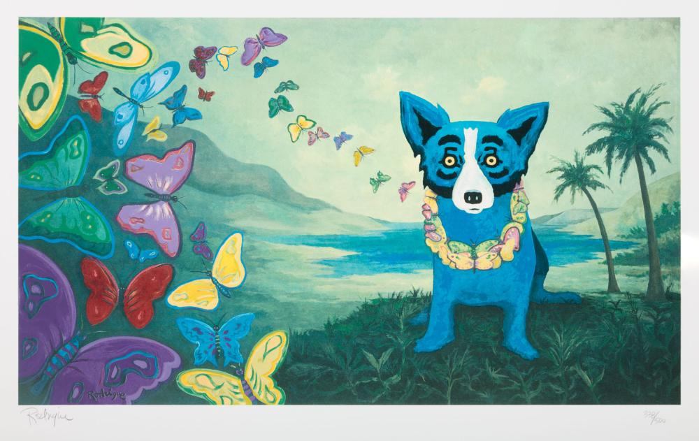 Appraisal: George Rodrigue American Louisiana - Hawaiian Blues silkscreen pencil-signed and