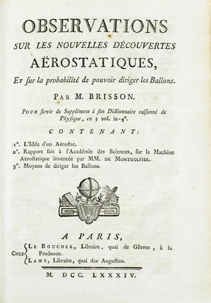 Appraisal: vols Ballooning Brisson M J Dictionnaire Raisone de Physique Paris