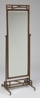 Appraisal: Contemporary full length dressing mirror Contemporary patinated metal full length