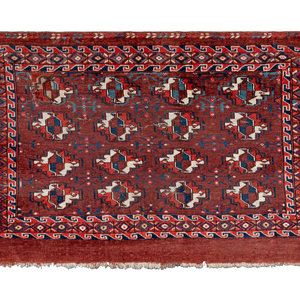 Appraisal: A Bokhara Rug th Century x inches Property from the