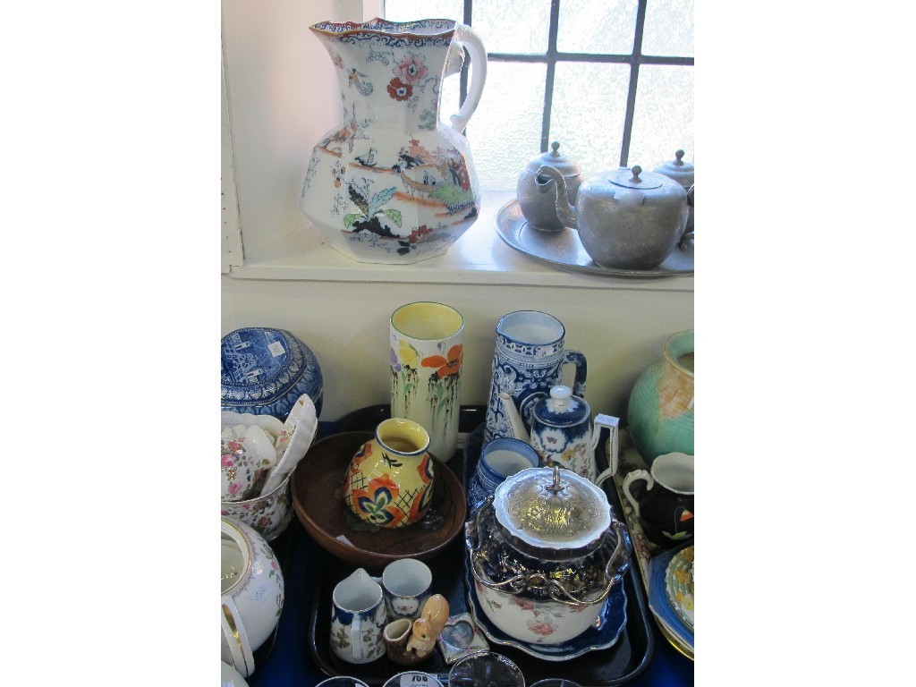 Appraisal: Tray of ceramics including large Masons jug Scotch vase Doulton